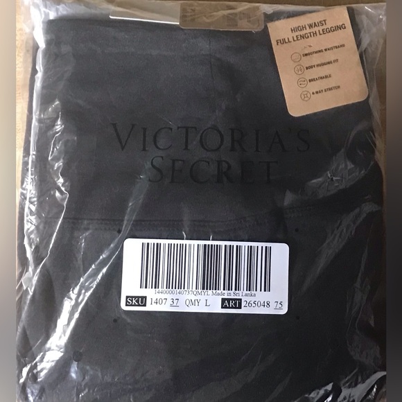 NWT VICTORIA SECRET/PINK COTTON HIGH WAIST LEGGINGS-Gradient Palm Tree Graphic - Picture 3 of 6